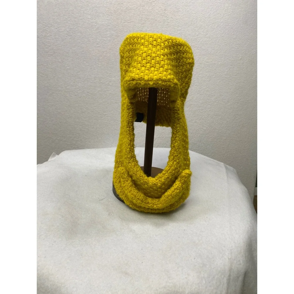 Beard Head‎ Wool Blend Knit Hooded Scarf Mustard Yellow Unisex